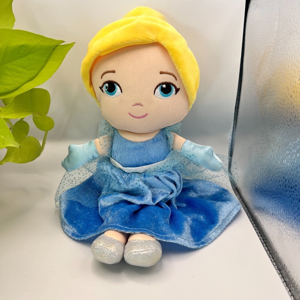 Disney Baby Cinderella Plush Doll Blue Dress Soft Stuffed Toy 13"